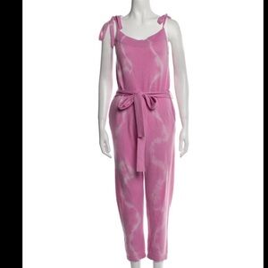 LOVESHACKFANCY Pink Tie Dye Overall Cashmere Jumpsuit size Medium